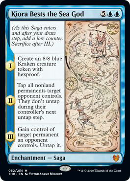 マジックザギャザリング MTG 青 キオーラ、海神を打ち倒す THB-52 神話レア 【中古】