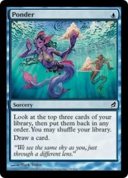 マジックザギャザリング MTG 青 思案 LRW-79 コモン 【中古】