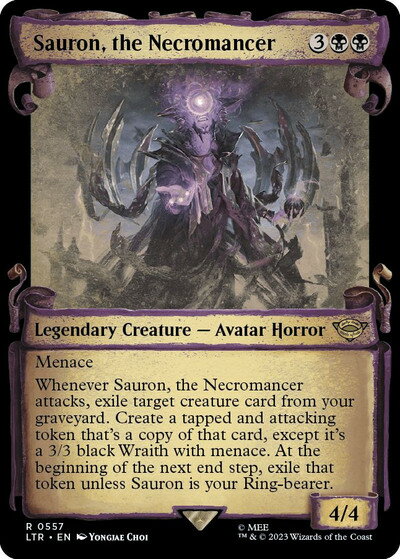 マジックザギャザリング MTG 黒 死人占い師、サウロン(ショーケース) LTR-557 レア 【中古】
