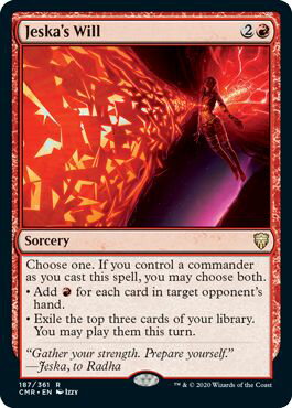 マジックザギャザリング MTG 赤 ジェスカの意志 CMR-187 レア 【中古】