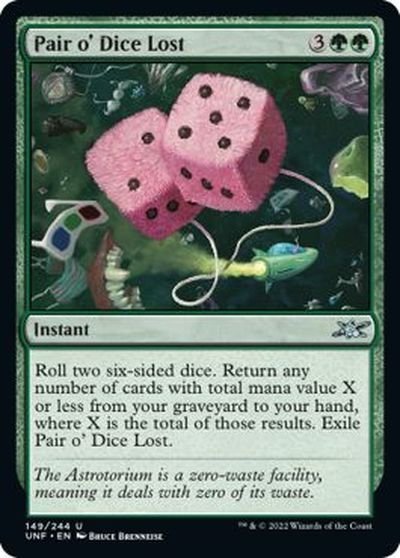 マジックザギャザリング MTG 緑 Pair o' Dice Lost UNF-149 アンコモン 【中古】
