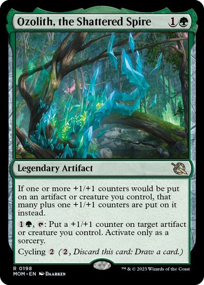 マジックザギャザリング MTG 緑 打ち砕かれた尖塔、オゾリス MOM-198 レア 【中古】