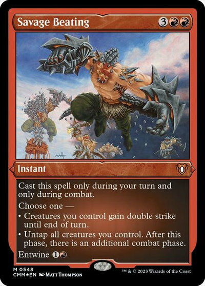 マジックザギャザリング MTG 赤 凶暴な打撃(エッチング) CMM-548 神話レア Foil 【中古】