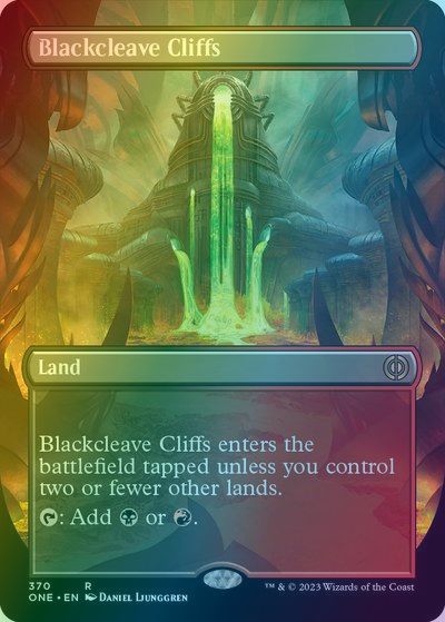マジックザギャザリング MTG 無色 黒割れの崖(ボーダーレス) ONE-370 レア Foil 【中古】