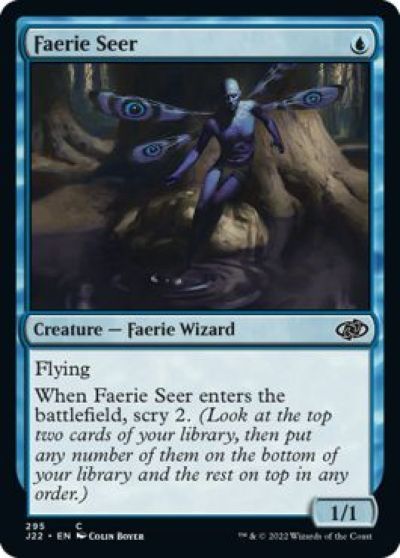 マジックザギャザリング MTG 青 フェアリーの予見者 J22-295 コモン 【中古】
