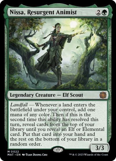 マジックザギャザリング MTG 緑 復活した精霊信者、ニッサ MAT-22 神話レア 【中古】