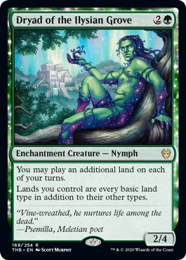 マジックザギャザリング MTG 緑 イリーシア木立のドライアド THB-169 レア 【中古】