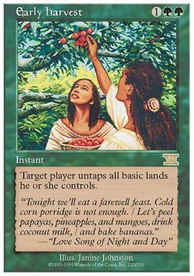 マジックザギャザリング MTG 緑 早摘み 6ED-222 レア 【中古】