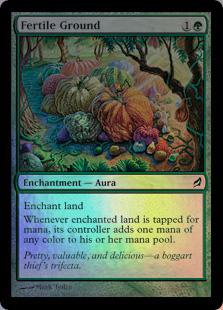 マジックザギャザリング MTG 緑 肥沃な大地 LRW-211 コモン Foil 【中古】