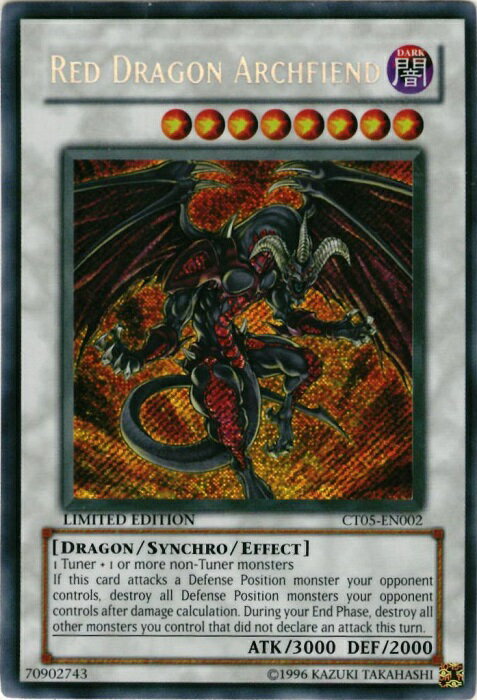 遊戯王 レッド・デーモンズ・ドラゴン 英語版 Limited Edition CT05-EN002 Secret CT05-EN002 シークレット 【中古】