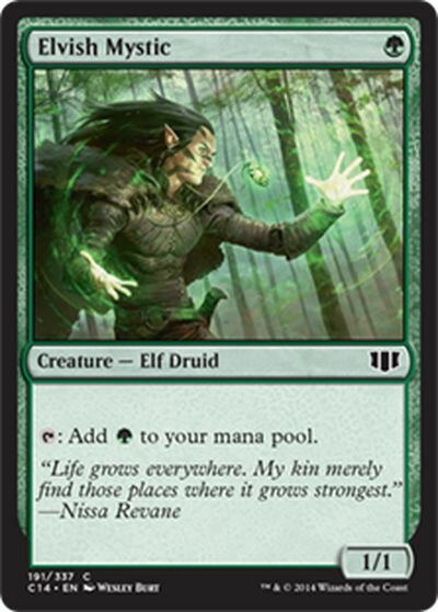 マジックザギャザリング MTG 緑 エルフの神秘家 C14-191 コモン 【中古】