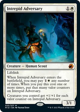マジックザギャザリング MTG 白 剛胆な敵対者 MID-25 神話レア 【中古】