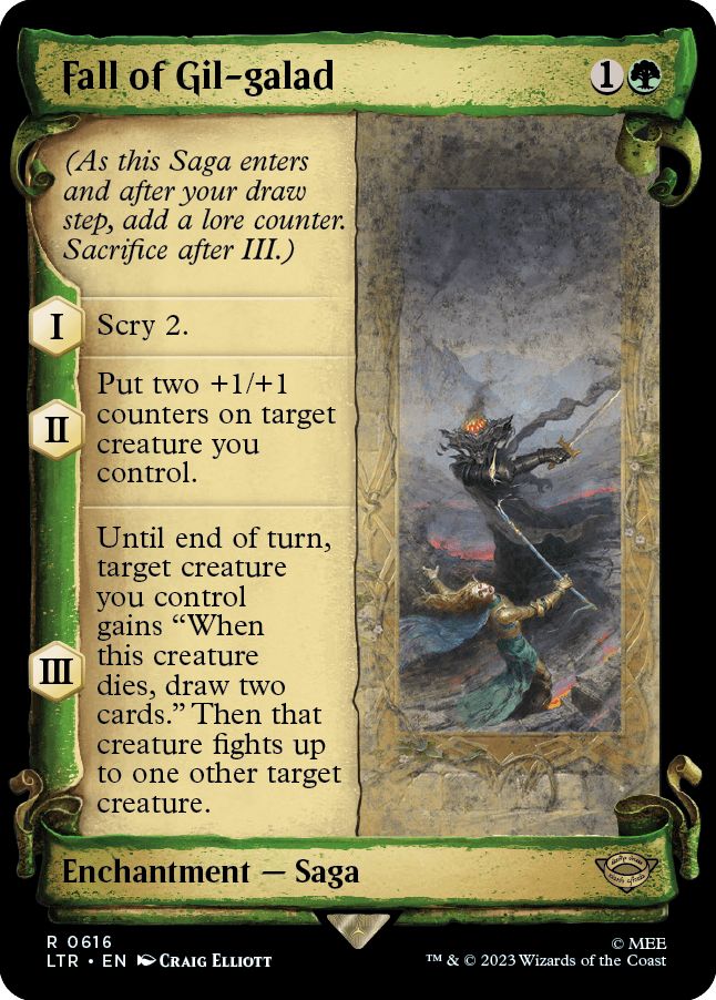 マジックザギャザリング MTG 緑 ギル=ガラドの討死 (ショーケース) LTR-616 レア 【中古】