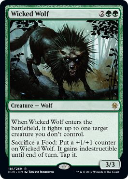 マジックザギャザリング MTG 緑 意地悪な狼 ELD-181 レア 【中古】