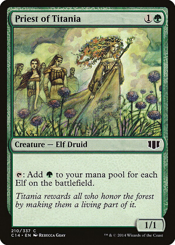 マジックザギャザリング MTG 緑 ティタニアの僧侶 C14-210 コモン 【中古】