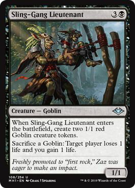 マジックザギャザリング MTG 黒 投石攻撃の副官 MH1-108 アンコモン 【中古】