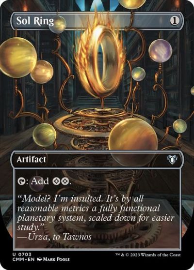 マジックザギャザリング MTG 茶 太陽の指輪(ボーダーレス) CMM-703 アンコモン 【中古】