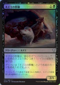 マジックザギャザリング MTG 黒 ネズミの群棲 DOM-101 コモン Foil 【中古】
