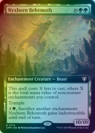 マジックザギャザリング MTG 緑 ニクス生まれのビヒモス(拡張) CMM-772 レア Foil 【中古】