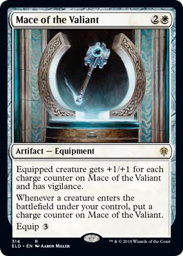 マジックザギャザリング MTG 白 勇敢な者の鎚鉾 ELD-314 レア 【中古】