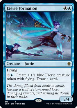 マジックザギャザリング MTG 青 フェアリーの陣形 ELD-316 レア 【中古】