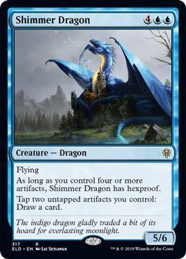 マジックザギャザリング MTG 青 煌めくドラゴン ELD-317 レア 【中古】