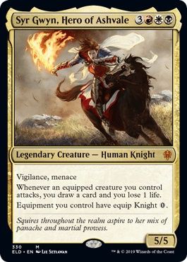 マジックザギャザリング MTG 金(多色) アッシュベイルの英雄、グウィン卿 ELD-330 神話レア 【中古】