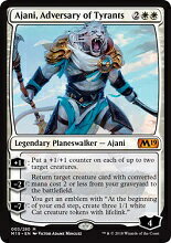 マジックザギャザリング MTG 白 暴君への敵対者、アジャニ M19-3 神話レア 【中古】