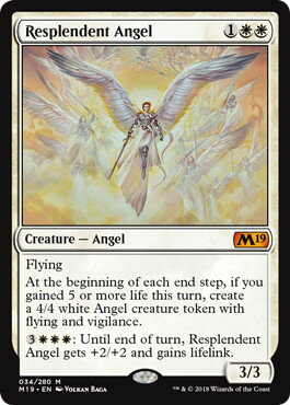 マジックザギャザリング MTG 白 輝かしい天使 M19-34 神話レア 【中古】