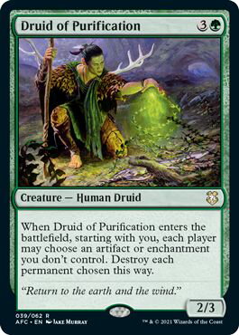 マジックザギャザリング MTG 緑 浄化のドルイド AFC-39 レア 【中古】