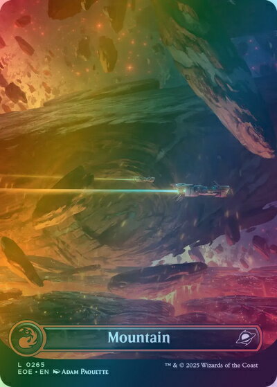 マジックザギャザリング MTG 無色 山(ボーダーレス) EOE-265 基本土地 Foil 【中古】(3.0)