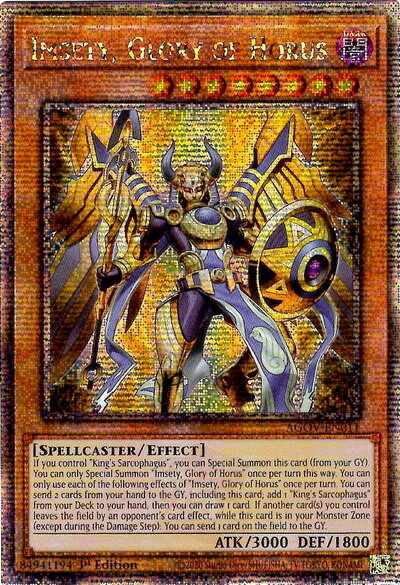 遊戯王 ホルスの栄光－イムセティ 英語版 1st AGOV-EN011 Quarter Century Secret AGOV-EN011 クォーターセンチュリーシークレット 