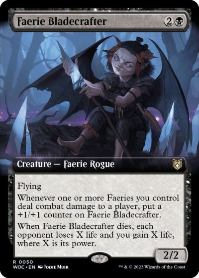 マジックザギャザリング MTG 黒 フェアリーの刃造り(拡張) WOC-50 レア 【中古】