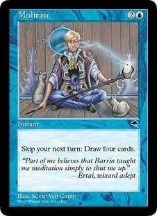 マジックザギャザリング MTG 青 瞑想 TMP-76 レア 【中古】