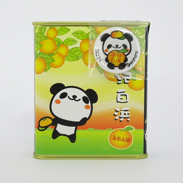 紀伊観光物産　南紀白浜パンダ　缶バッジ付ドロップ[みかん味]（80g）