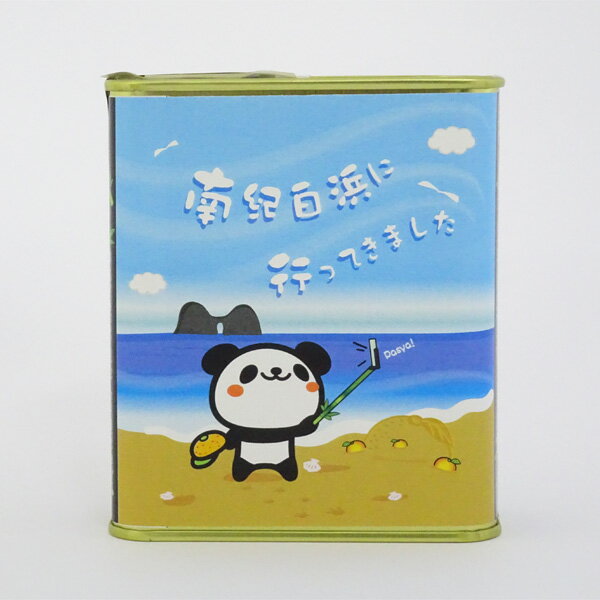 紀伊観光物産　南紀白浜パンダ　缶バッジ付ドロップ[みかん味]80g