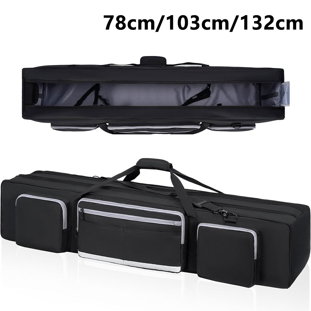 BQKOZFIN 三脚ケース 78cm/103cm/132cm キャリーバッグ ライトスタンド ／マイクスタンド 収納バッグ 防水 厚手クッション入り 手持ち/肩掛け/斜め掛け 撮影用 機材ケース ポール ケース 三脚アクセサリ 大容量