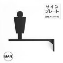 ピクトサイン トイレサイン man 男 W186×H141mm 突き出し トイレマーク 艶消しブラック ルームサイン 看板 案内 標識 ドア おしゃれ サイン マーク atoi-008