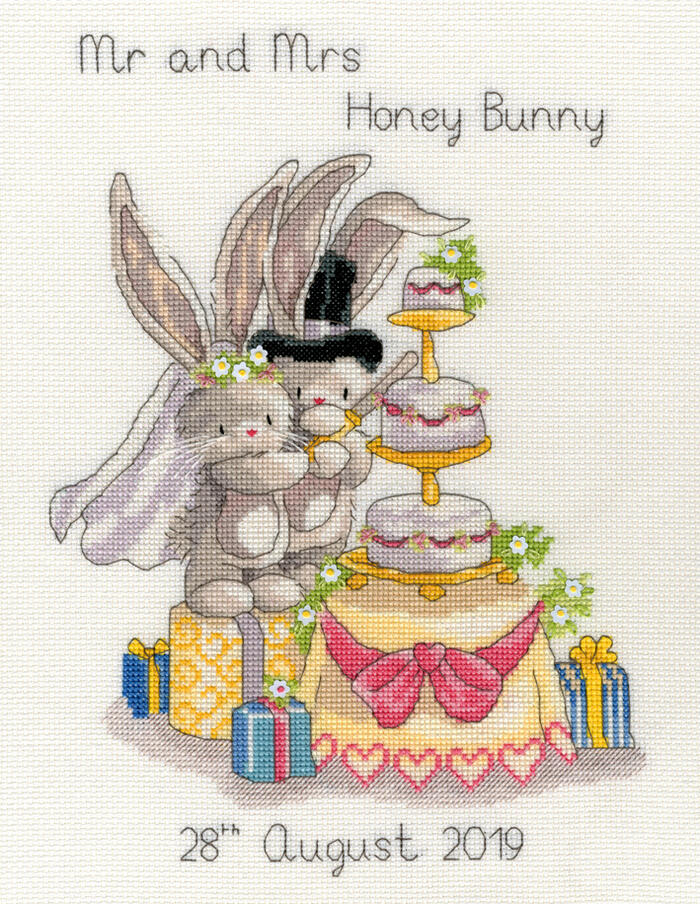 Bothy Threads クロスステッチ刺繍キット 「Bebunni - Cutting The Cake」 XBB8 (ビーバニー ウェディングサンプラー) ボシースレッズ 【海外取り寄せ/納期40〜80日程度】