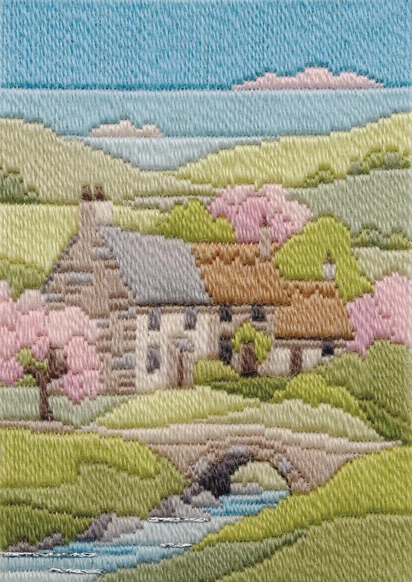 Bothy Threads ロングステッチ刺繍キット 「Long Stitch Seasons - Spring Cottage」 (春のコテージ) MLS9 ボシースレッズ 【海外取り寄せ/納期40〜80日程度】