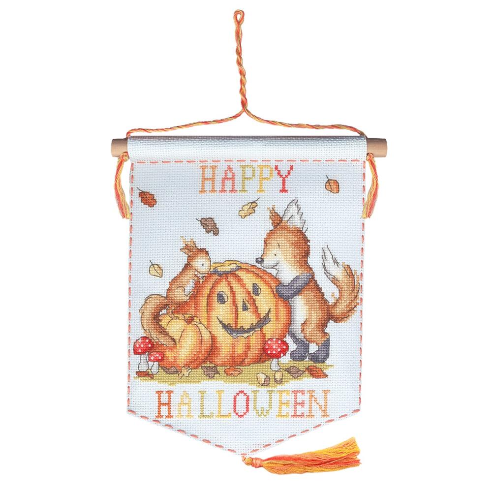 Bothy Threads クロスステッチ刺繍キット "Happy Halloween" XKG18 (ハッピー・ハロウィン ペナント) ボシースレッズ 【海外取り寄せ/納期40～80日程度】