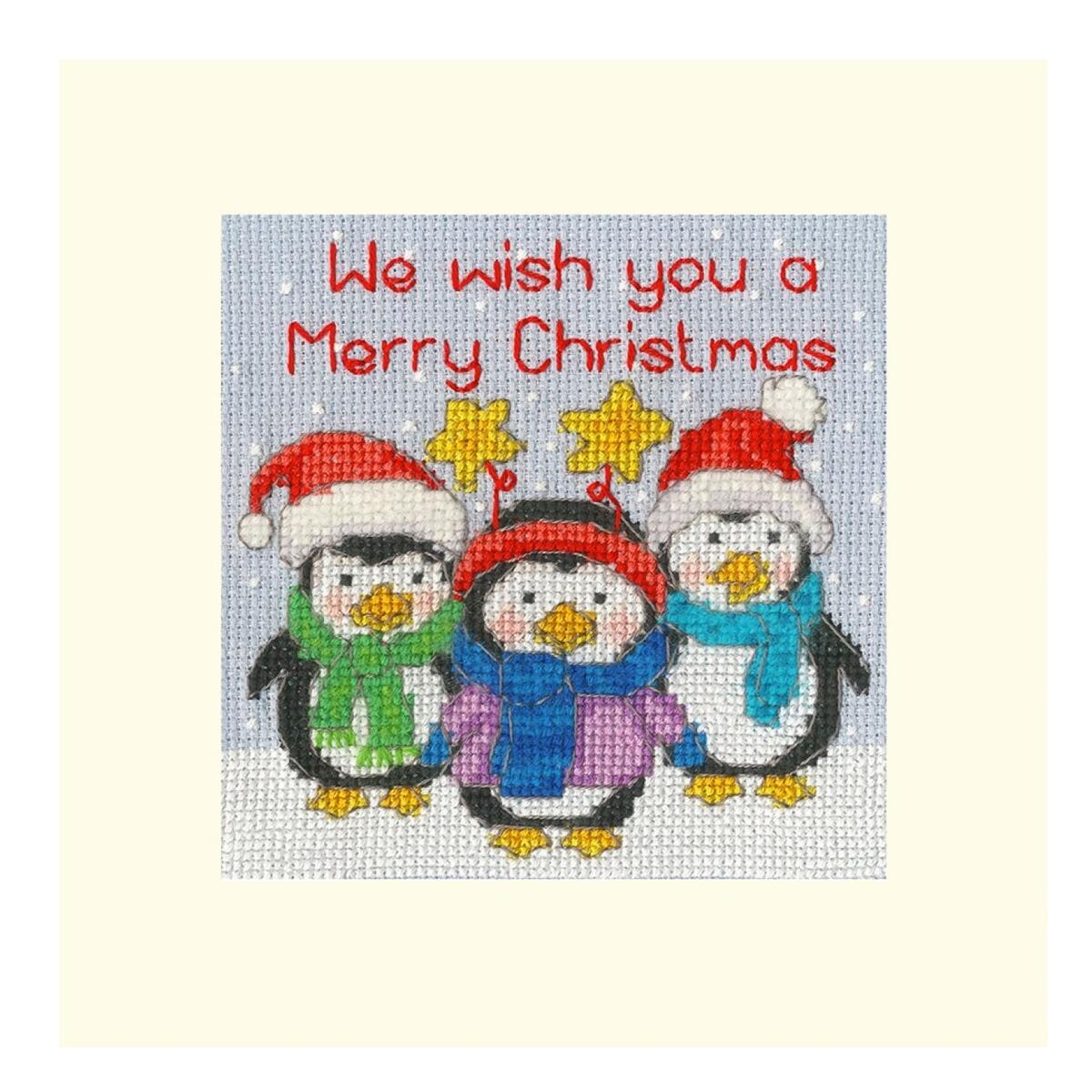 Bothy Threads クロスステッチ刺繍キット "Christmas Card - Penguin Pals" XMAS69 ボシースレッズ 【海外取り寄せ/納期40～80日程度】