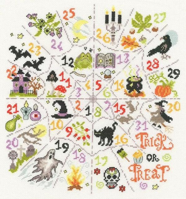 Bothy Threads クロスステッチ刺繍キット "Countdown To Halloween" XBD20 (ハロウィン・カウントダウン) ボシースレッズ 【海外取り寄せ/納期40～80日程度】