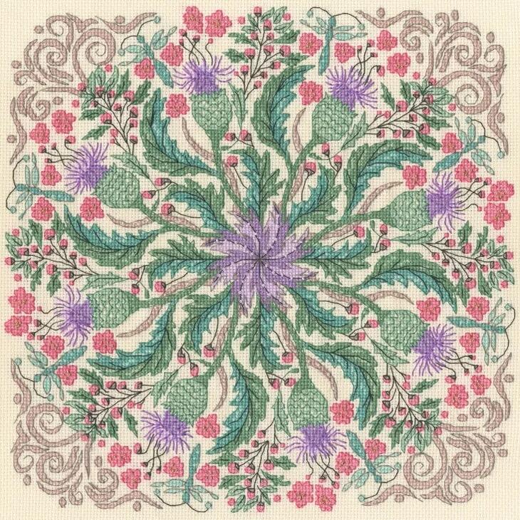 Bothy Threads クロスステッチ刺繍キット "Swirling Thistles" XBUF3 ボシースレッズ 【海外取り寄せ/納期40～80日程度】