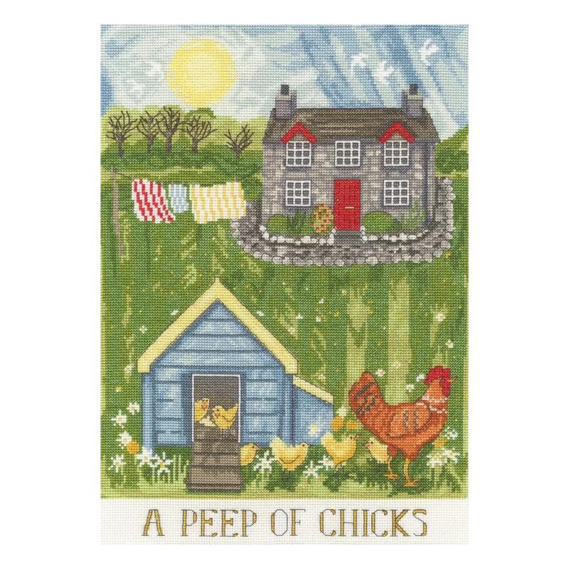 Bothy Threads クロスステッチ刺繍キット "A Peep Of Chicks" XDD12 ボシースレッズ 【海外取り寄せ/納期40～80日程度】