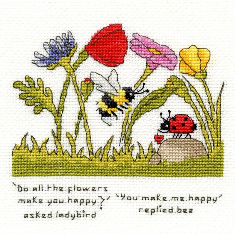 Bothy Threads クロスステッチ刺繍キット "You Make Me Happy" XETE1 Ladybird and Bee ボシースレッズ..