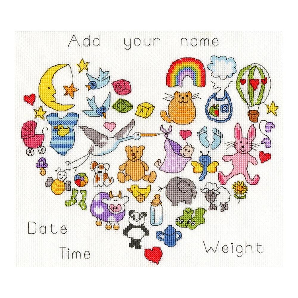 Bothy Threads クロスステッチ刺繍キット 「Baby Heart」 XJA7 (Samplers / バースサンプラー) ボシースレッズ 【海外取り寄せ/納期40〜80日程度】のサムネイル