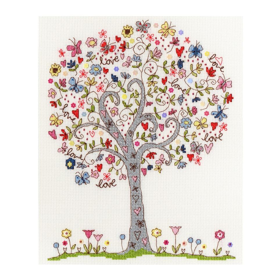Bothy Threads クロスステッチ刺繍キット 「Love Tree」 XKA2 ボシースレッズ 【海外取り寄せ/納期40〜80日程度】