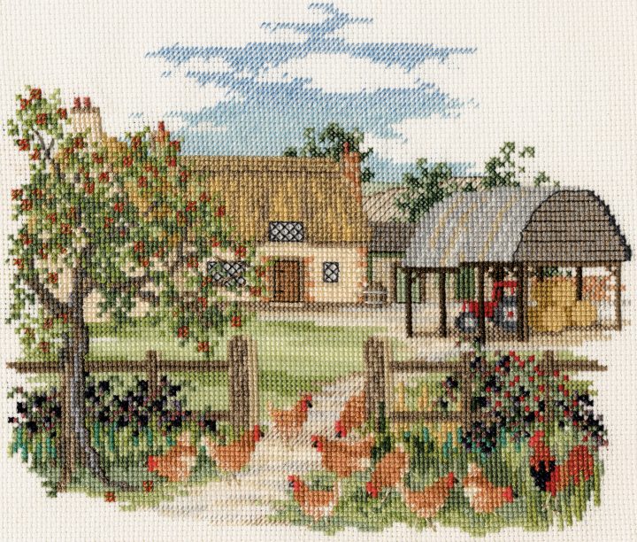 Bothy Threads クロスステッチ刺繍キット 「Countryside - Appletree Farm」 CON07 ボシースレッズ (カントリーサイド / アップルタウンファーム) ボシースレッズ 【海外取り寄せ/納期40〜80日程度】
