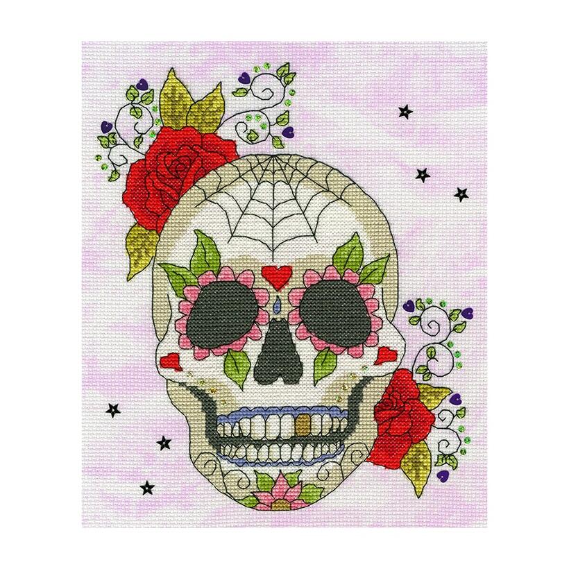 Bothy Threads クロスステッチ刺繍キット 「Sugar Skull」 XBD8 (死者の日 ハロウィン) ボシースレッズ 【海外取り寄せ/納期40〜80日程度】